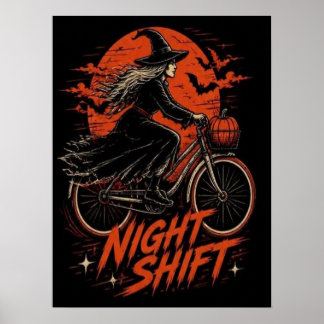Póster Hardball Syndicate Retro Halloween Noche de Turno