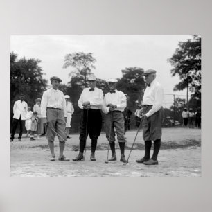 Póster Harding Golf Foresome, años 1920