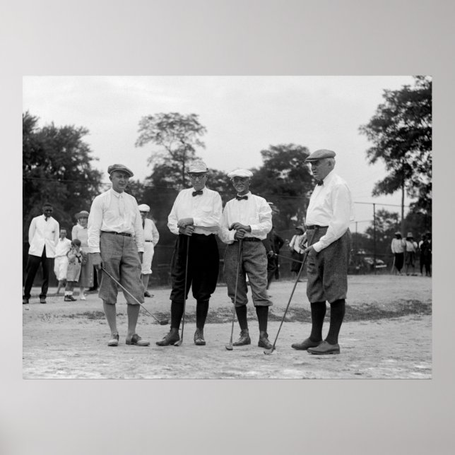 Póster Harding Golf Foresome, años 1920 (Frente)