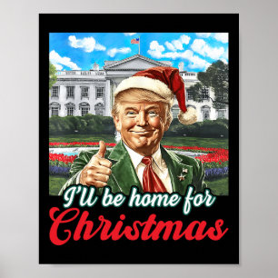 Póster Haré Hogar A Los Navidades Trump Divertidos Pajama