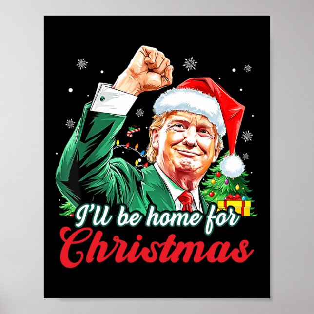 Póster Haré Hogar A Los Navidades Trump Divertidos Pajama (Frente)