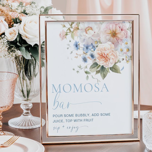 Póster Hargrove Blue Floral Momosa Bar Poster (Subido por el creador)