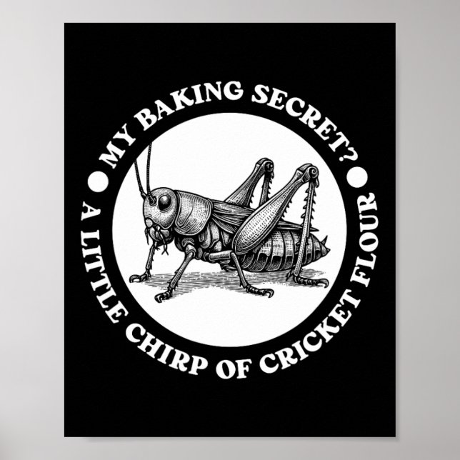 Póster Harina de Grillo Proteína de Insectos Comestibles  (Frente)
