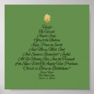 Póster Hark The Herald Angels canta el árbol de Navidad