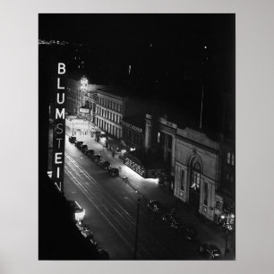 Póster Harlem de noche, 1941. Foto antigua