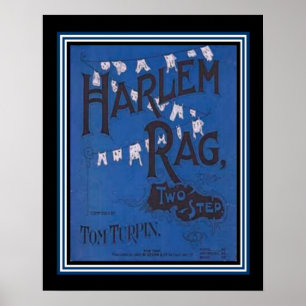 Póster "Harlem Rag" Poster de música de dos pasos vintage