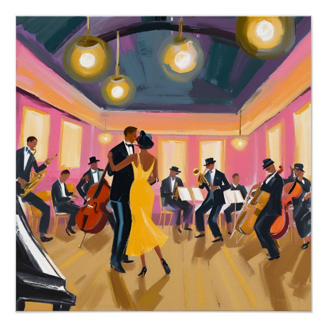 Póster Harlem Renaissance Jazz Club (Anverso)