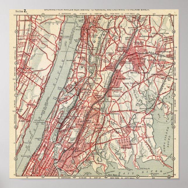 Póster Harlem, Yonkers, Pelham Manor, Nueva York (Frente)