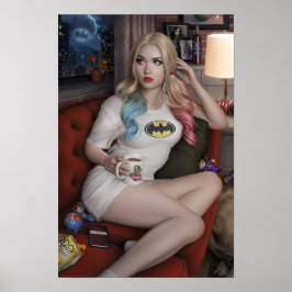 Póster Harley el mal Chica