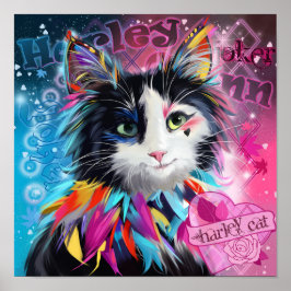 Póster Harley Quinn el gato