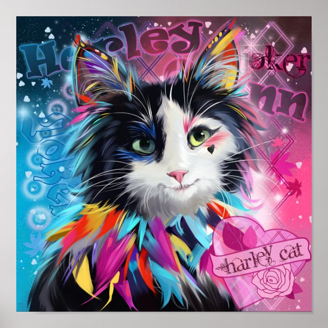 Póster Harley Quinn el gato (Frente)