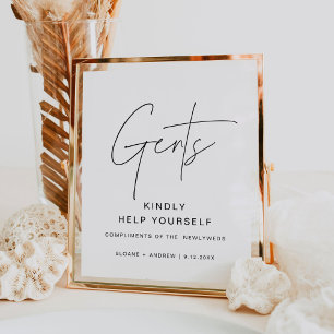 Póster HARLOW Boda Mens Rótulo de la cesta del baño