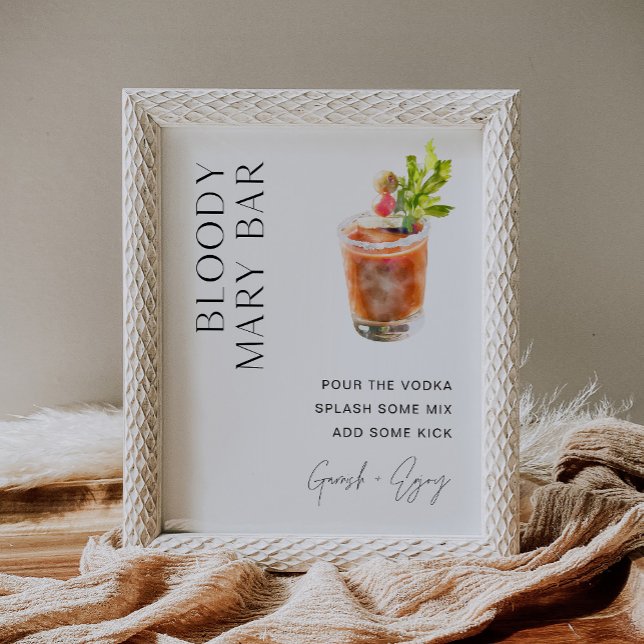 Póster HARLOW Minimalista Bloody Mary Bar Rótulo (Subido por el creador)