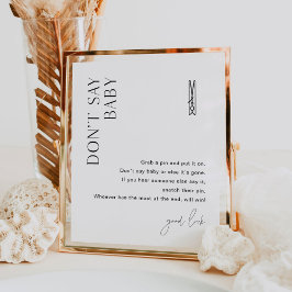 Póster HARLOW No digas juego de Baby Shower Baby Clothesp