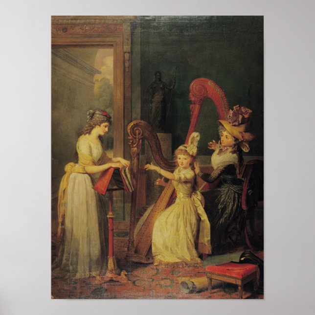 Póster Harp lesson given by Madame de Genlis (Frente)