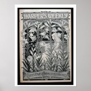 Póster "Harper semanal", invitaciones 1896 (l del navidad