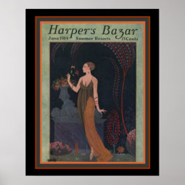 Póster Harper's Bazar - Barbier 1914 Funda Deco 16 x 20