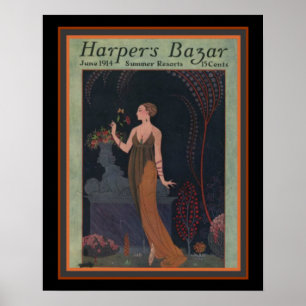 Póster Harper's Bazar - Barbier 1914 Funda Deco 16 x 20