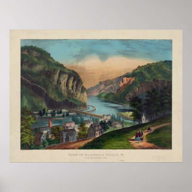 Póster Harpers Ferry Jefferson County West Virginia 1859 (Frente)