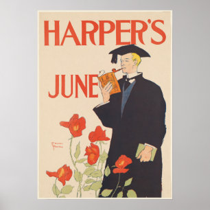 Póster Harpers Revista Vintage Front Cover
