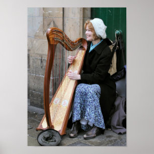 Póster Harpist irlandés