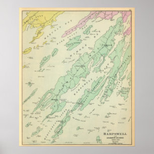 Póster Harpswell, adjacent islands