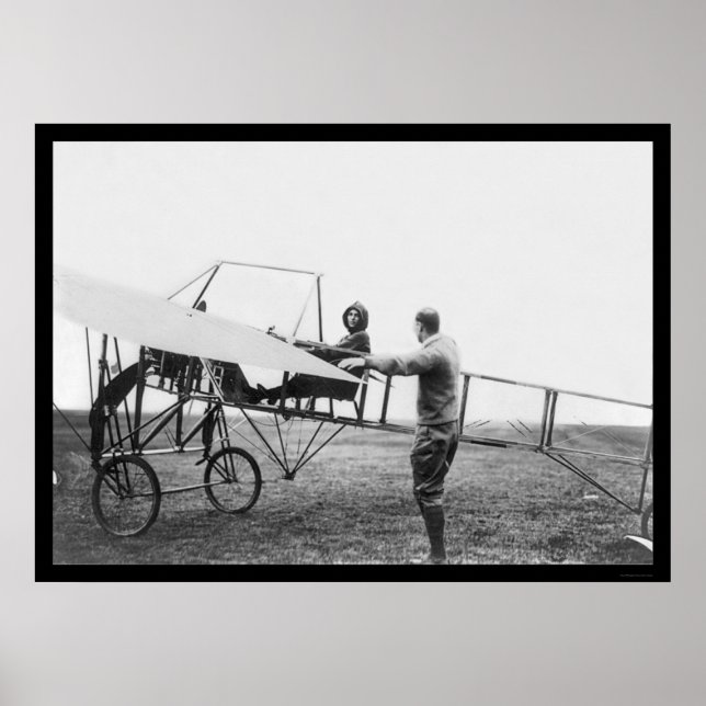 Póster Harriet Quimby en su avión de 1911 (Frente)