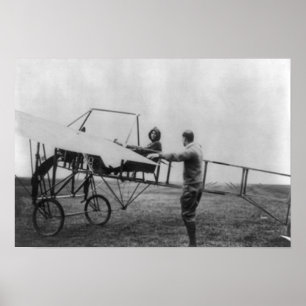 Póster Harriet Quimby en su fotografía de avión
