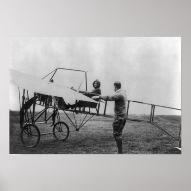 Póster Harriet Quimby en su fotografía de avión (Frente)