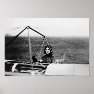 Póster Harriet Quimby en su monoplano de Bleriot