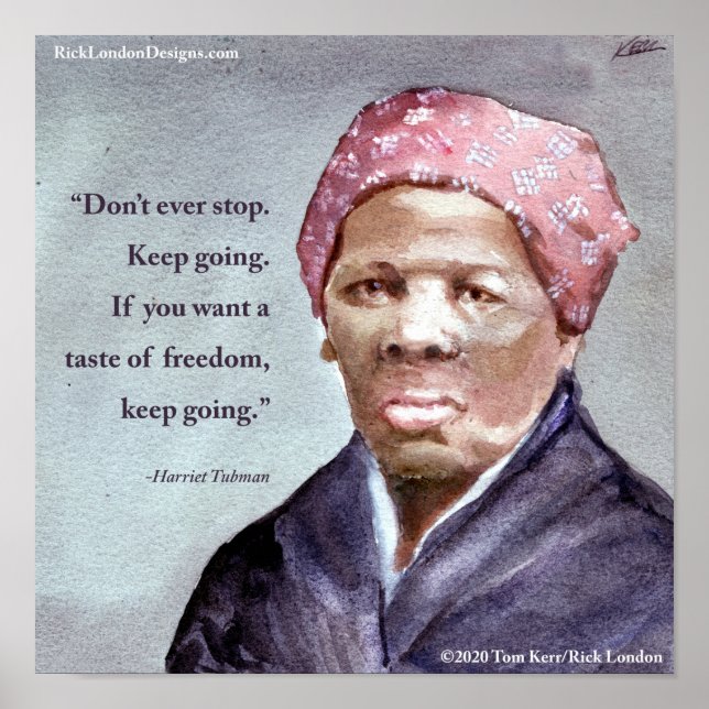 Póster Harriet Tubman & cita (Frente)