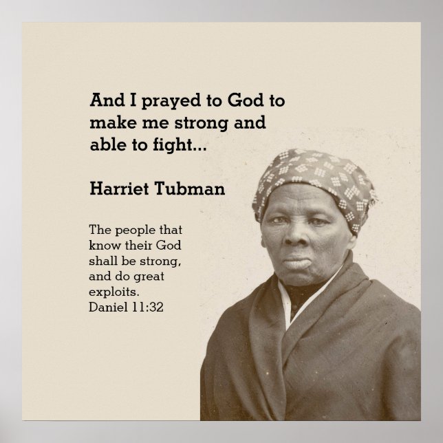 Póster HARRIET TUBMAN Cita la Biblia Personalizado Verse (Frente)