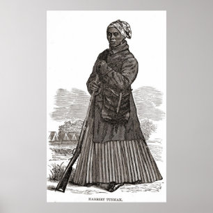 Póster Harriet Tubman Woodcut