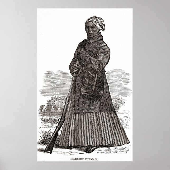 Póster Harriet Tubman Woodcut (Frente)