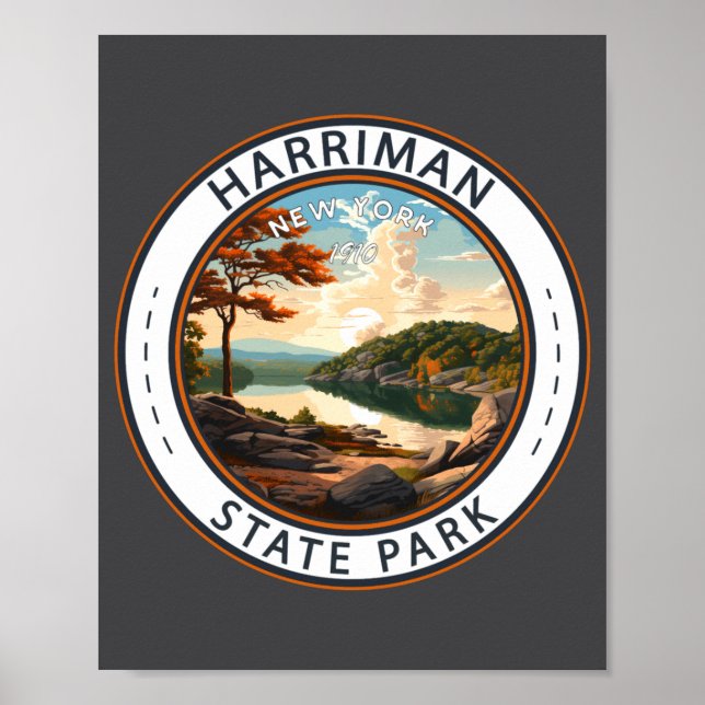 Póster Harriman State Park New York Badge _1  (Frente)