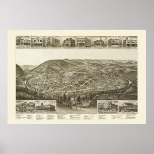 Póster Harriman, TN Panoramic Map - 1892