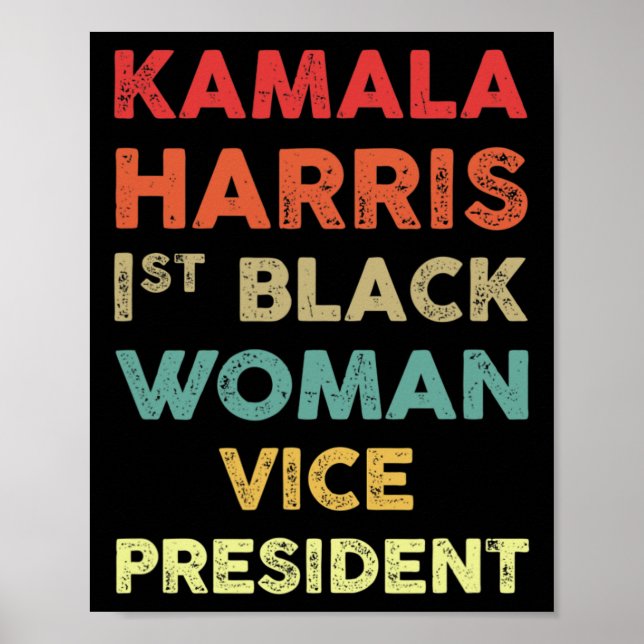 Póster Harris 1.ª mujer negra vicepresidenta 2020 (Frente)