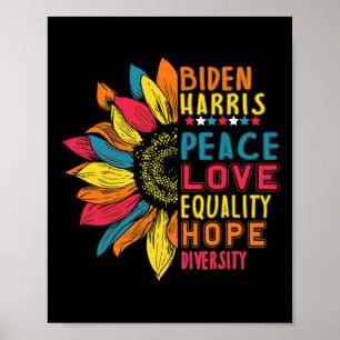 Póster Harris 2020 Peace Love Equality Hope Diversity 1