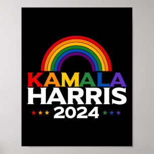 Póster Harris 2024 Bandera del Arcoíris Orgullo Gay Lgbt 
