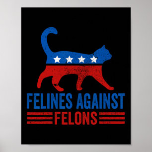 Póster Harris 2024 Cat Lady For Felines Against Felons
