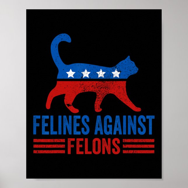 Póster Harris 2024 Cat Lady For Felines Against Felons (Frente)