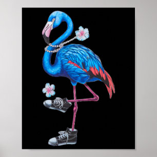 Póster Harris 2024 Flamingo Estilo Retro Moderno Con Snea