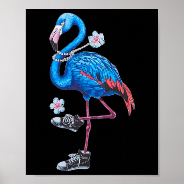 Póster Harris 2024 Flamingo Estilo Retro Moderno Con Snea (Frente)