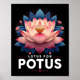 Póster Harris 2024 Lotus For Potus Trending President