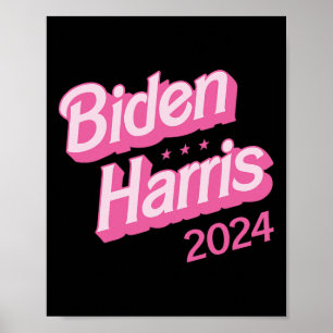 Póster Harris 2024 Negro S Joe Kamala Presidente Divertid