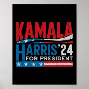 Póster Harris 2024 Para Presidente Elección Votación Para