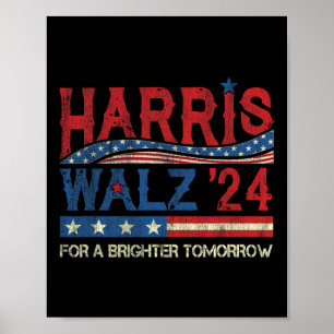 Póster Harris 2024 Por un Mañana más Brillante Kamala Whe