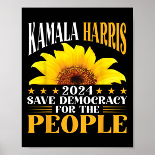Póster Harris 2024 Salva La Democracia Para El Pueblo Sun