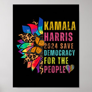 Póster Harris 2024 Salva La Democracia Para El Pueblo Sun