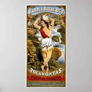 Póster Harris, Beebe & Co. Pocahontas Chicle